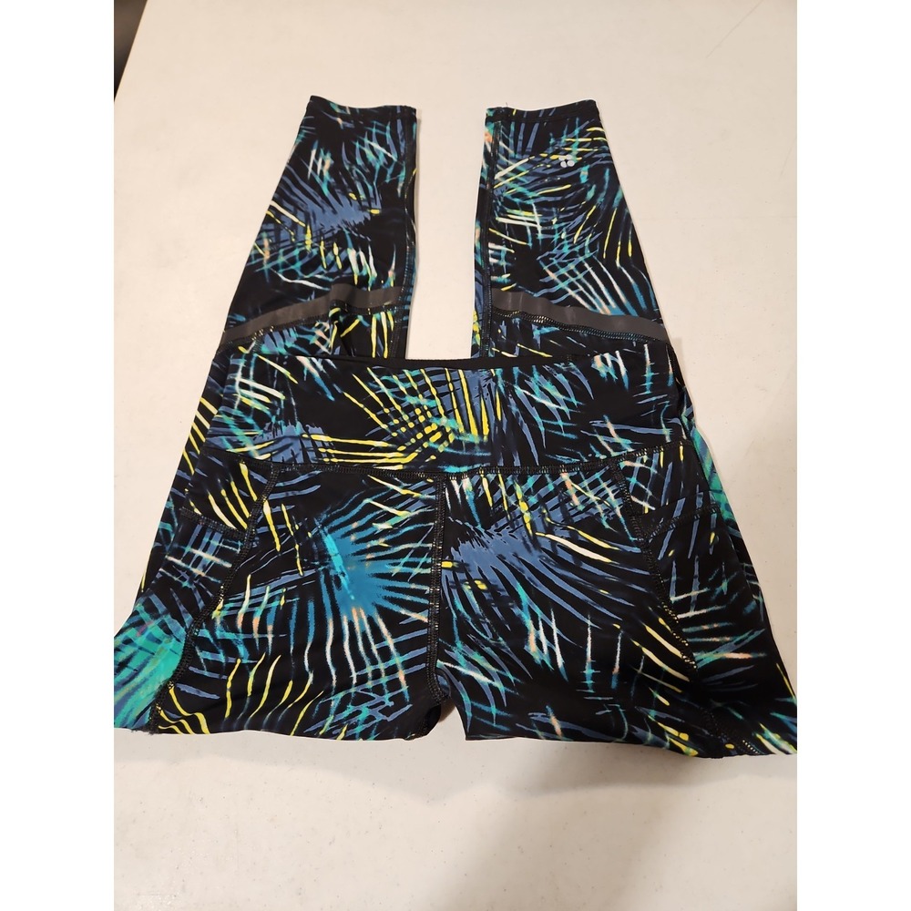 Sweaty Betty‎ Size Small The Zero Gravity 7/8 Length Black Abstract Designs(1817